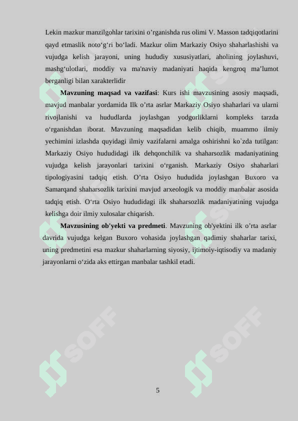 Ilk o’rta asrlar markaziy osiyo shaharlari va ularni rivojlanishi 5