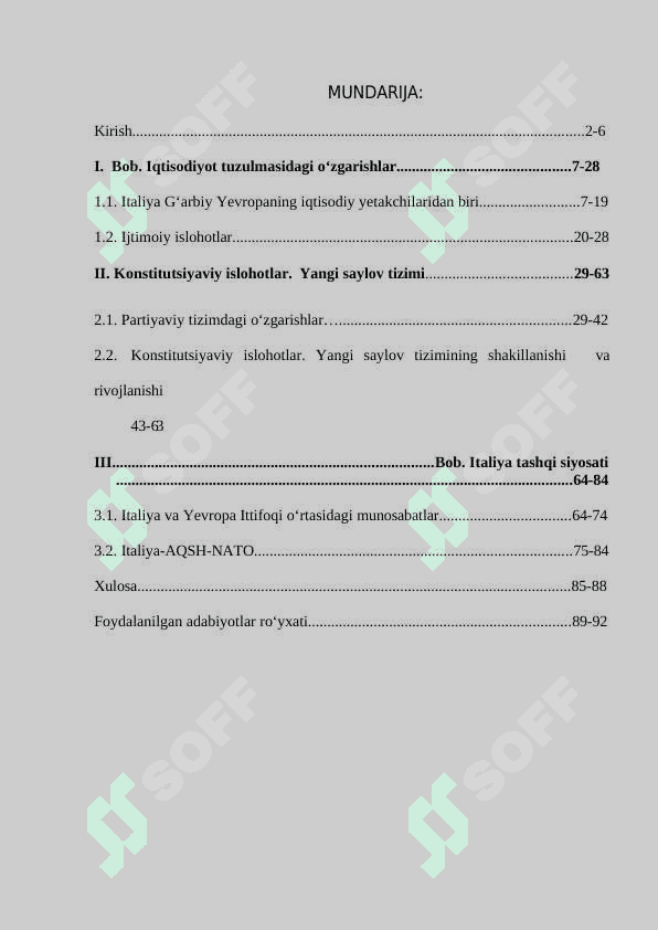 Italiya partiyaviy-siyosiy tizimida qayta qurish masalalari to`g`risida (1990- 2015) 2