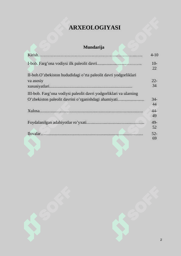 FARG’ONA VODIYSI TOSH DAVRI ARXEOLOGIYASI 2