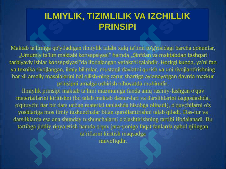 O'QITISH JARAYONI YAXLIT TIZIM SIFATIDA 7