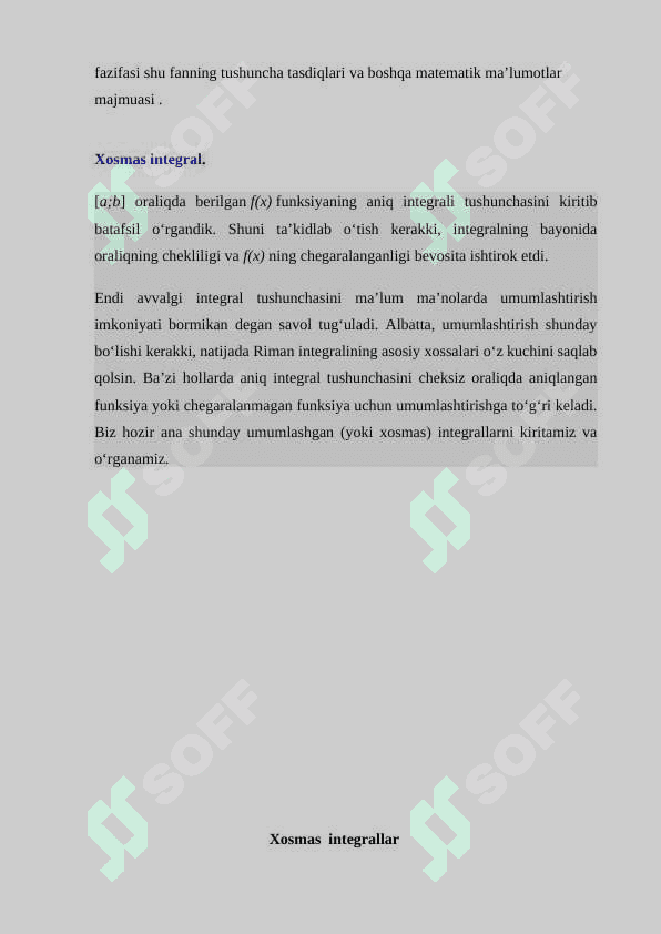 Xosmas integrallar 3