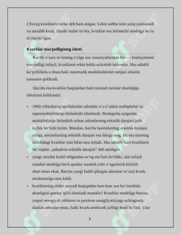 Kvarklar, ularning turlari va xossalari 5