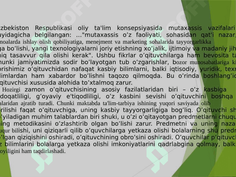 O’QITUVCHI SHAXSIGA QO’YILADIGAN ASOSIY TALABLAR. 3