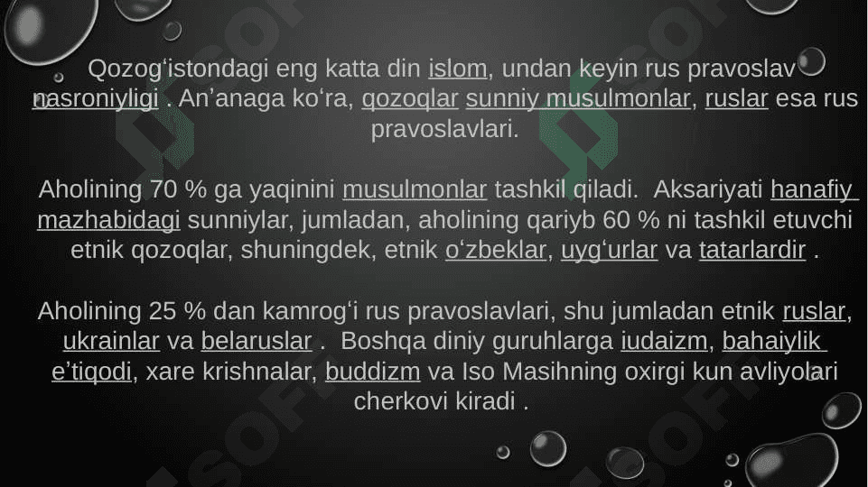 Qozog’iston ananalari va urf odatlari 6