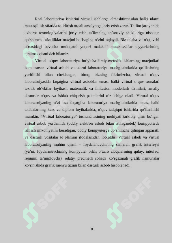 Mexanika bo'limiga oid virtual laboratoriyalar ishlarini o'tkazish usullari 8