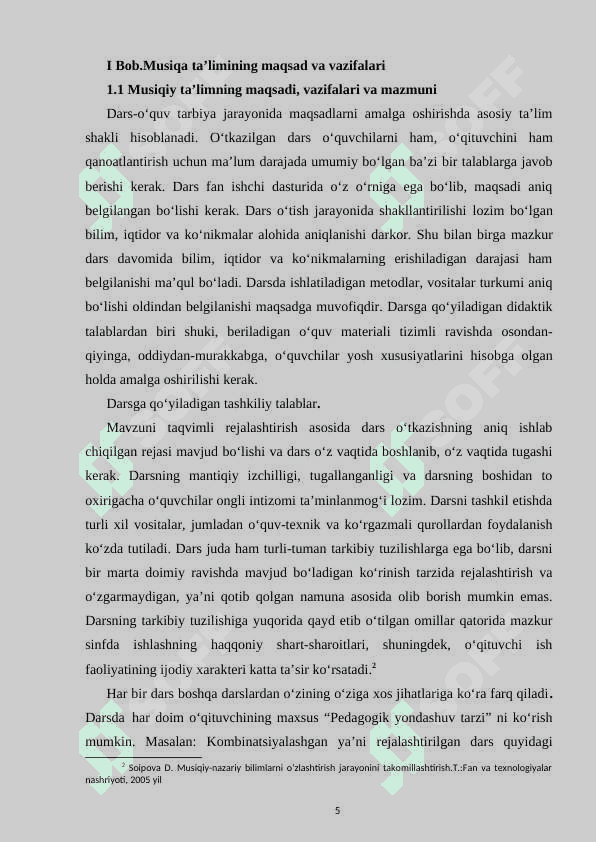 MUSIQIY TA'LIMNING MAQSAD, VAZIFALARI VA MAZMUNI 5