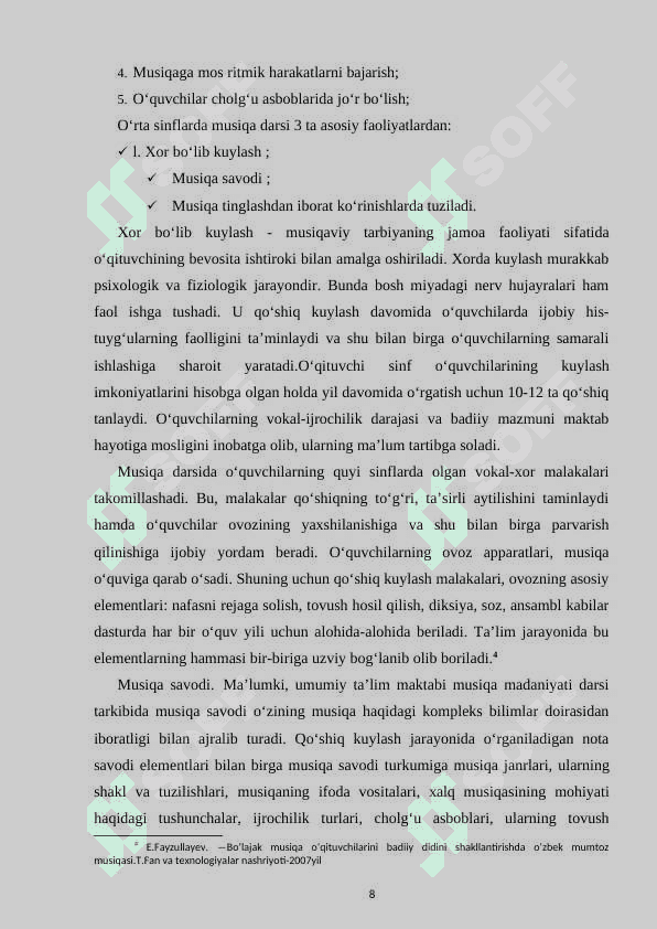 MUSIQIY TA'LIMNING MAQSAD, VAZIFALARI VA MAZMUNI 8
