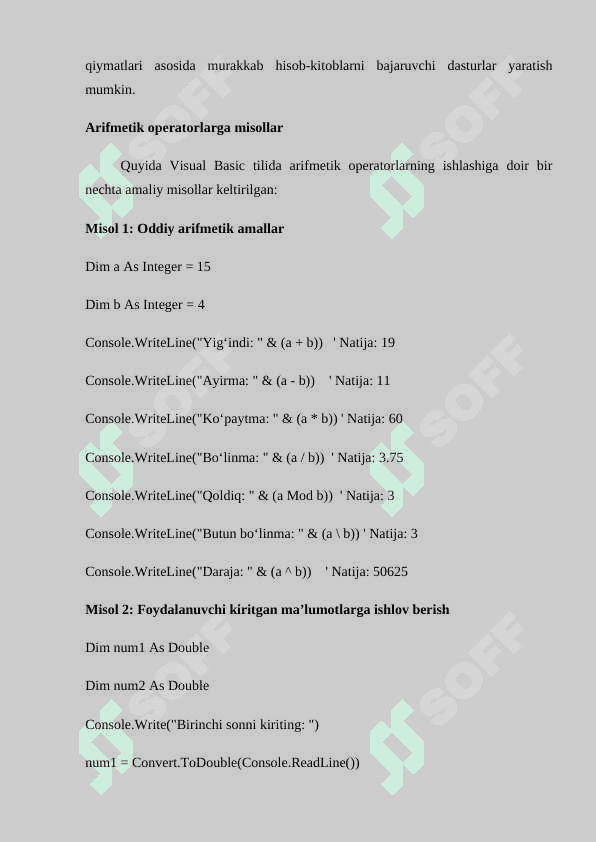 Visual Basic tili operatorlari 4
