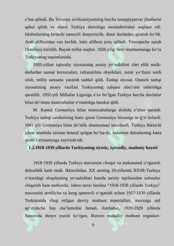 1918- 1939-yillarda Turkiya 5