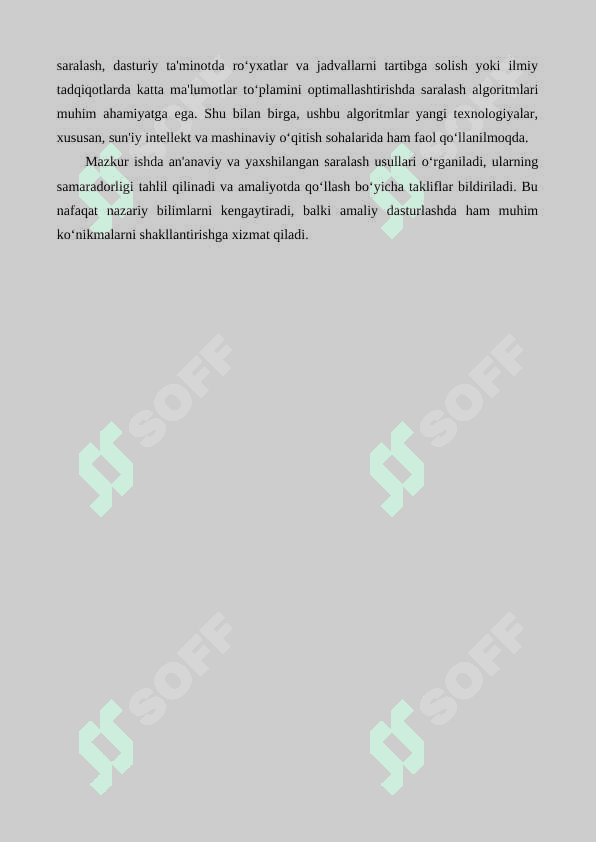 Saralashning yaxshilangan usullari va ularning samaradorligi 3