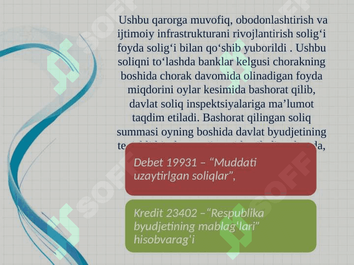 BANKLARDA SOLIQLAR HISOBI 4