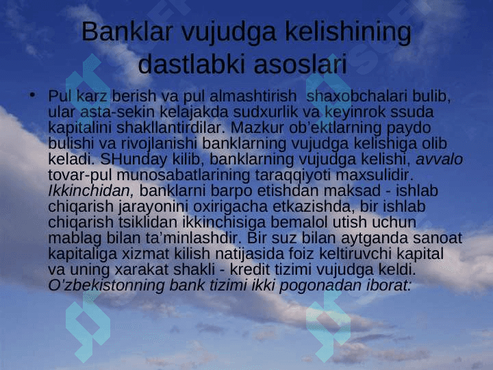 Banklar va ularning turlari 3
