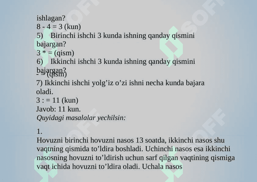 BIRGALIKDA ISHLASHGA DOIR MASALALAR 4