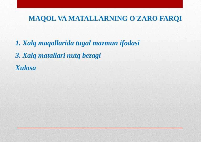 MAQOL VA MATALLARNING O'ZARO FARQI 1