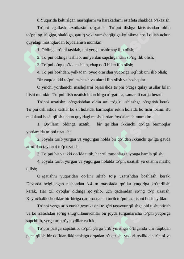Gandbolda texnik – taktik tayyorgarlikning o’ziga xos xususiyatlari 5