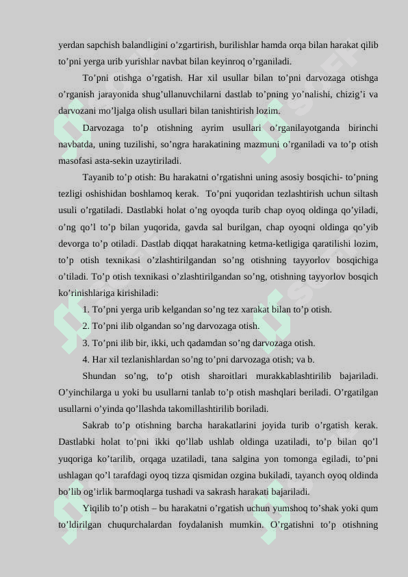 Gandbolda texnik – taktik tayyorgarlikning o’ziga xos xususiyatlari 6