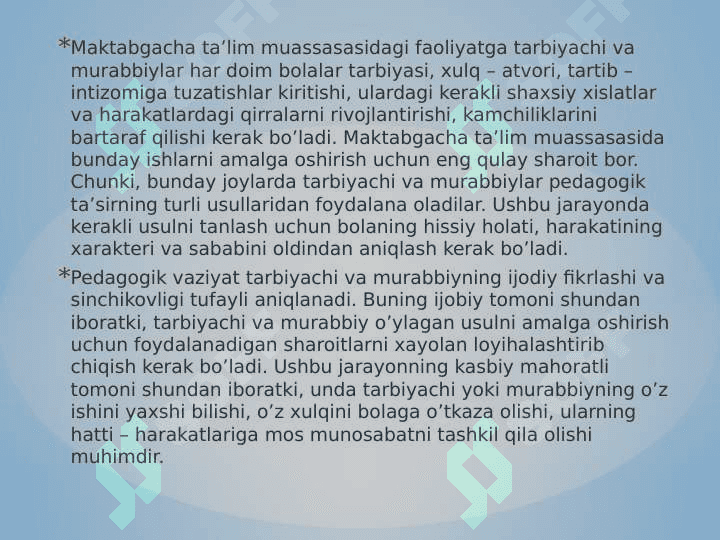 Bolalar ruhiyatini o’rganishning pedogogik asoslari 2