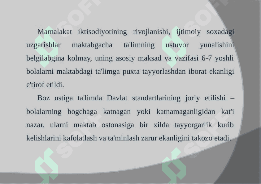 bolani maktabga tayyorlashda MTM ning  o'rni 3