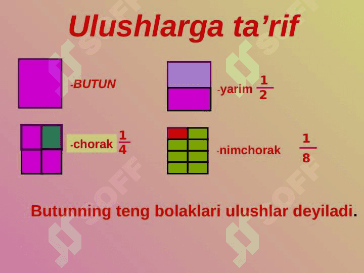 Kasrlar.Kasrlar ustida amallar. 6