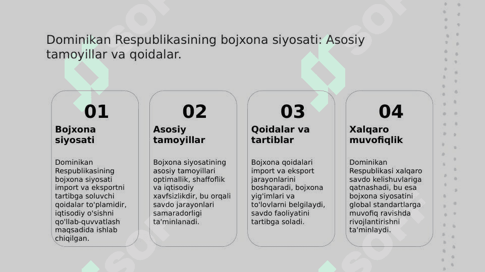 DOMINIKAN RESPUBLIKASINI BOJXONA SIYOSATI VA OʻZBEKISTON BILAN TASHQI IQTISODIY ALOQALARI 3