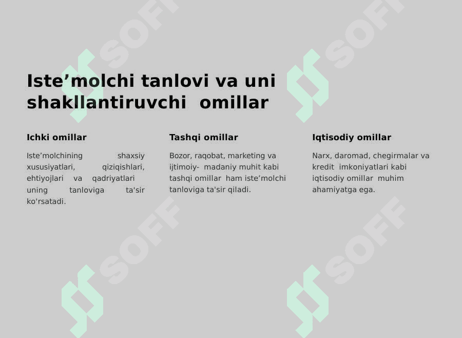 ISTEʼMOLCHI TANLOVI  NAZARIYASI 3