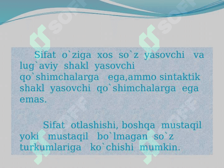 SIFAT SO’Z TURKUMI 4