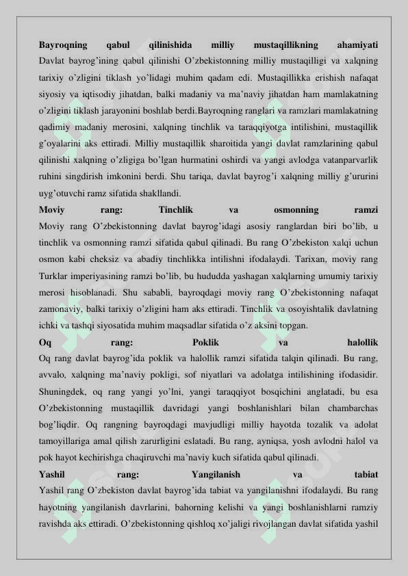 O’zbekiston Respublikasining davlat bayrog’i  25 3