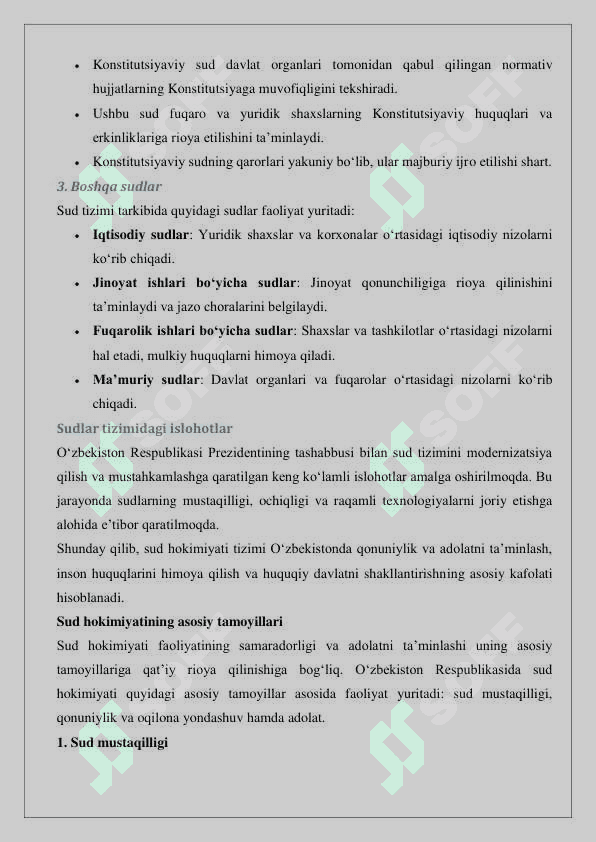 O’zbekiston Respublikasida sud hokimiyati 25 5