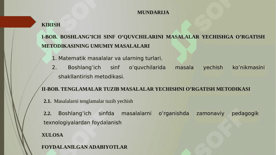 Masalalarni tenglama tuzib yechish 2