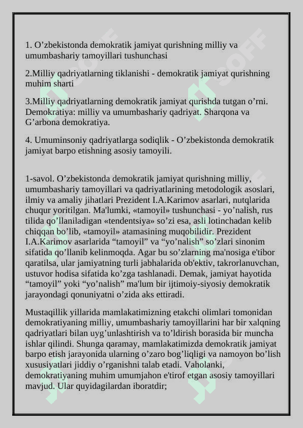 O‘zbekistonda demokratik jamiyatni shakllashtirish yo‘lidagi ishlar 2