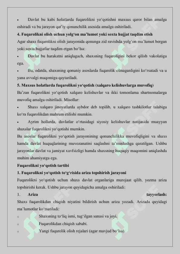 Fuqarolikni yo’qotish asoslari hamda tartibi 25 4