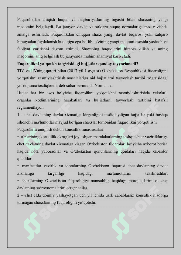 Fuqarolikni yo’qotish asoslari hamda tartibi 25 8