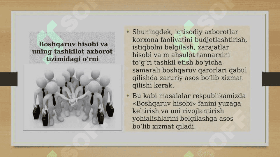 Boshqaruv hisobi va uning tashkilot axborot tizimidagi o'rni 3
