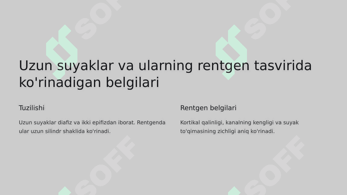 Skelet suyaklarining rentgenanatomiyasi 4