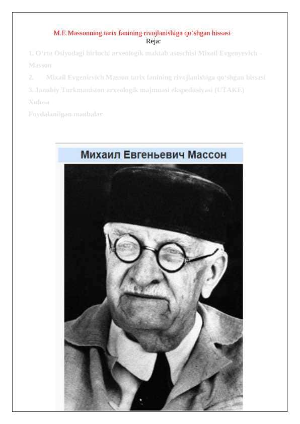 M.Е.Mаssоnning tаriх fаnining rivоjlаnishigа qo‘shgаn hissаsi  24 1