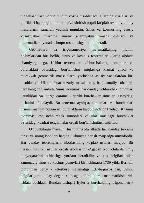 Trigonometrik funksiyalarning xossalari va grafiklarini yasash 7