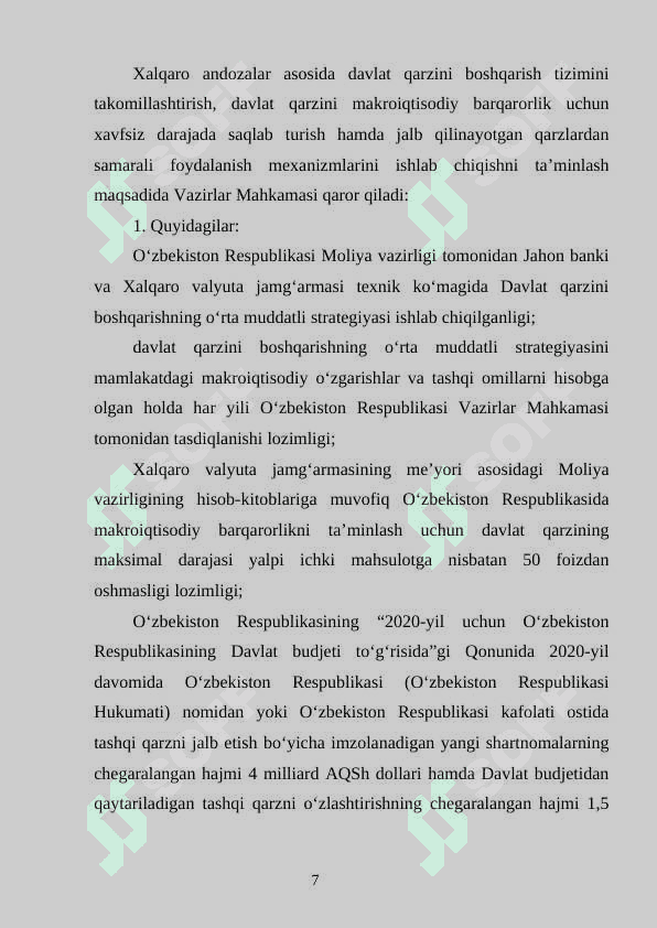 Davlat qarzining sabablari, oqibatlari va tartibga solish usullari 7