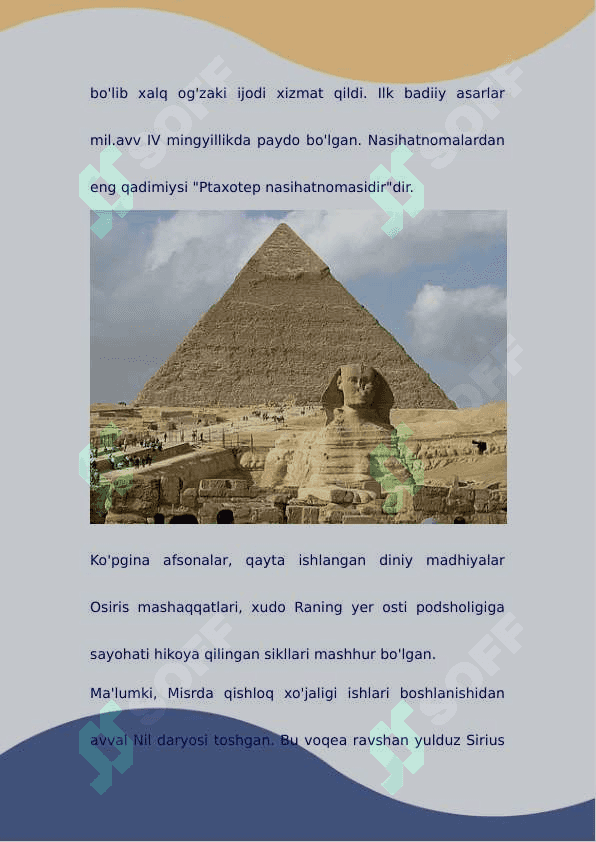 TARIX FANINI O’RGANISHDA QADIMGI MISR ILM-FANINING O’RNI 3