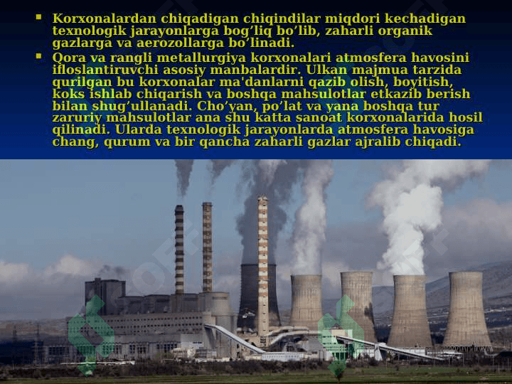 Sanoat korxonalari atrof-muhitga ta’siri 2