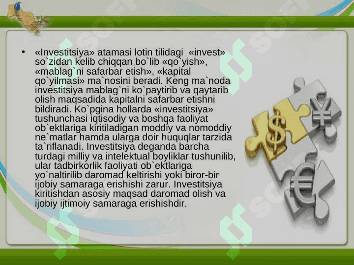 QISQA MUDDATLI MOLIYAVIY INVESTITSIYALAR XISOBI 6