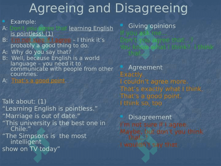 Agreeing and Disagreeing with author analysing 8