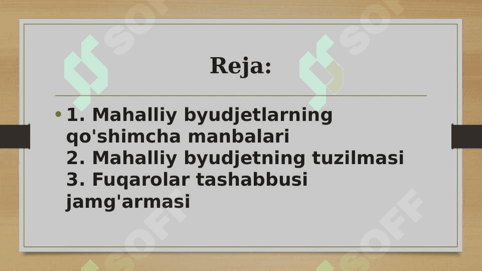 Mahalliy byudjetlarning qo'shimcha manbalari fuqarolar tashabbusi jamg'armasi 2