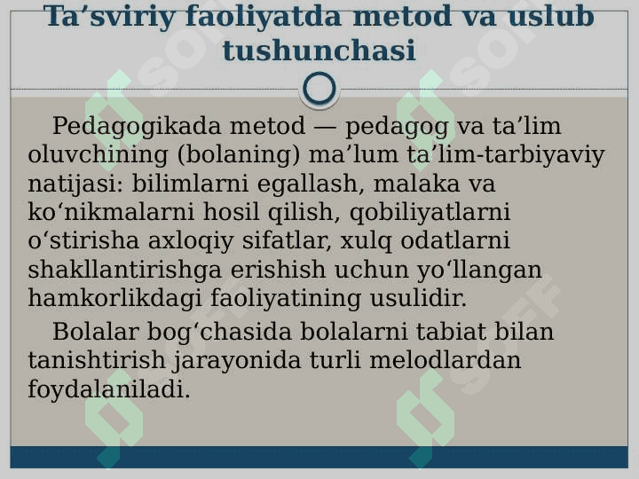 Ta’sviriy faoliyatga o’rgatishning ko’rgazmali metod va usullari 3
