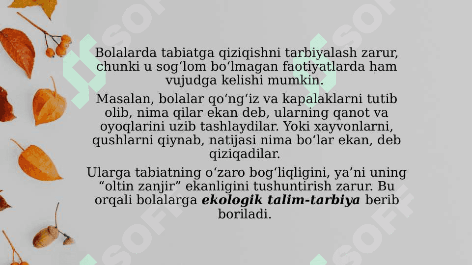 Kichik va o’rta guruhda tabiatni kuzatish ishlarini tashkil etish mazmuni 4