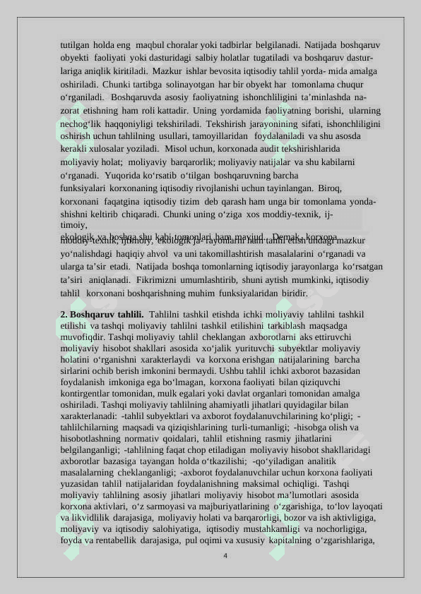 Loyihani amalga oshiruvchi firmaning moliyaviy tahlili va moliyaviy hisobi 4