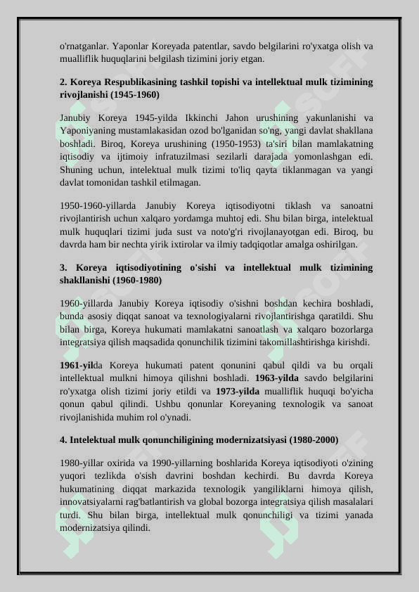 Janubiy Koreya Intelektual huquqi referat 3