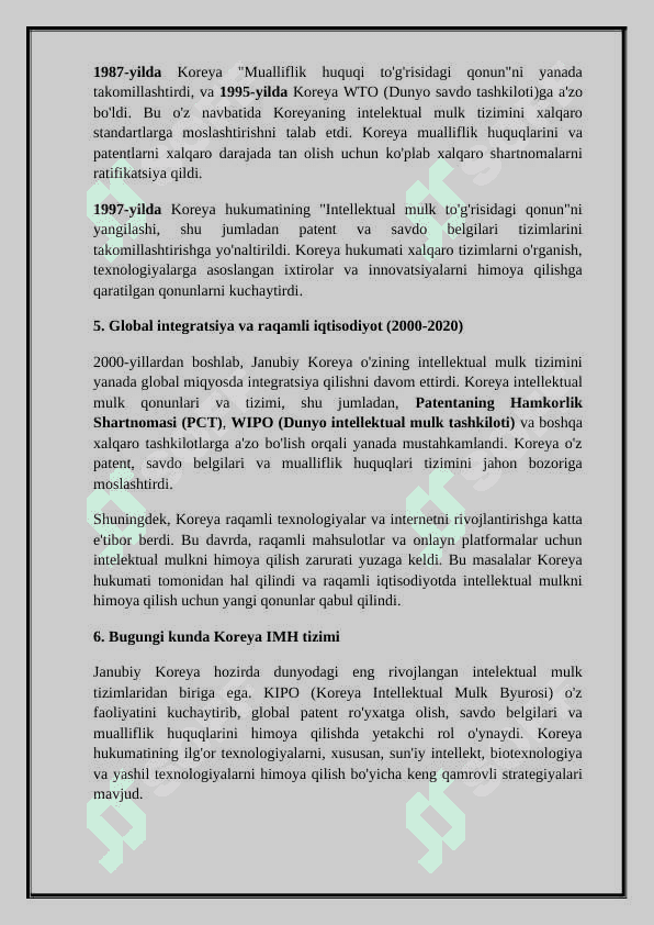 Janubiy Koreya Intelektual huquqi referat 4