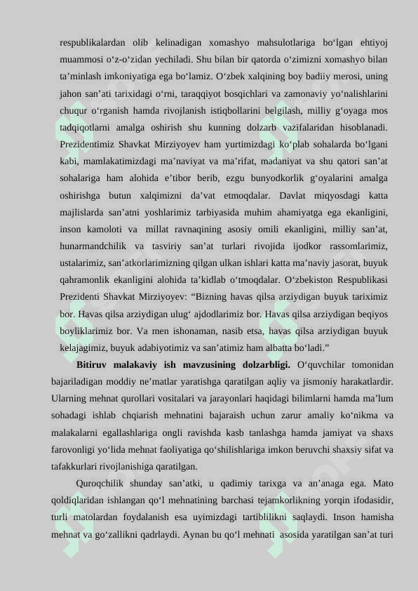 “Quroqchilik san’ati asosida o‘quvchilarning kreativ qobiliyatlarini rivojlantirish metodikasi 3