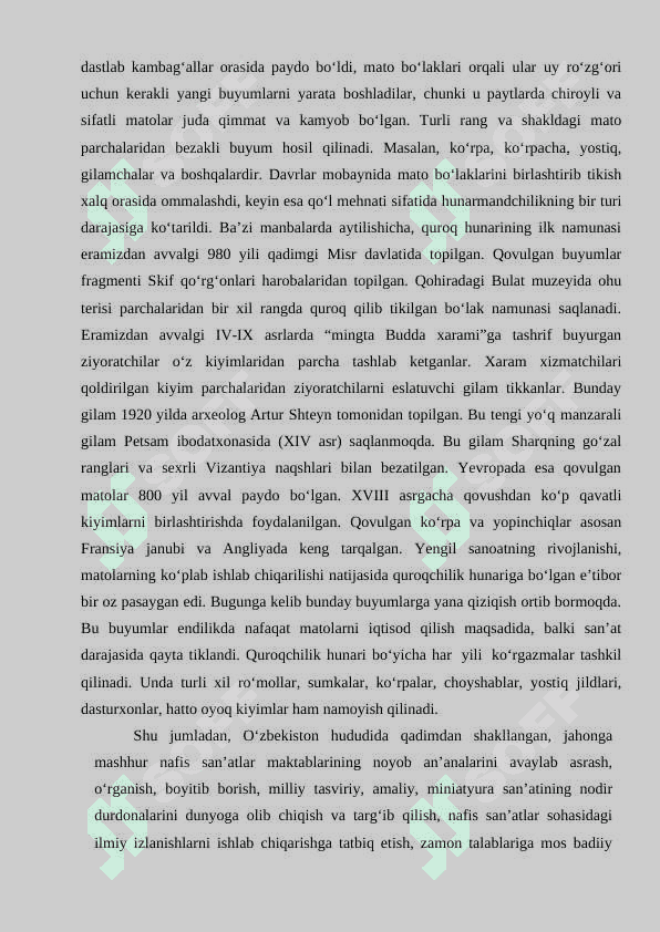 “Quroqchilik san’ati asosida o‘quvchilarning kreativ qobiliyatlarini rivojlantirish metodikasi 4