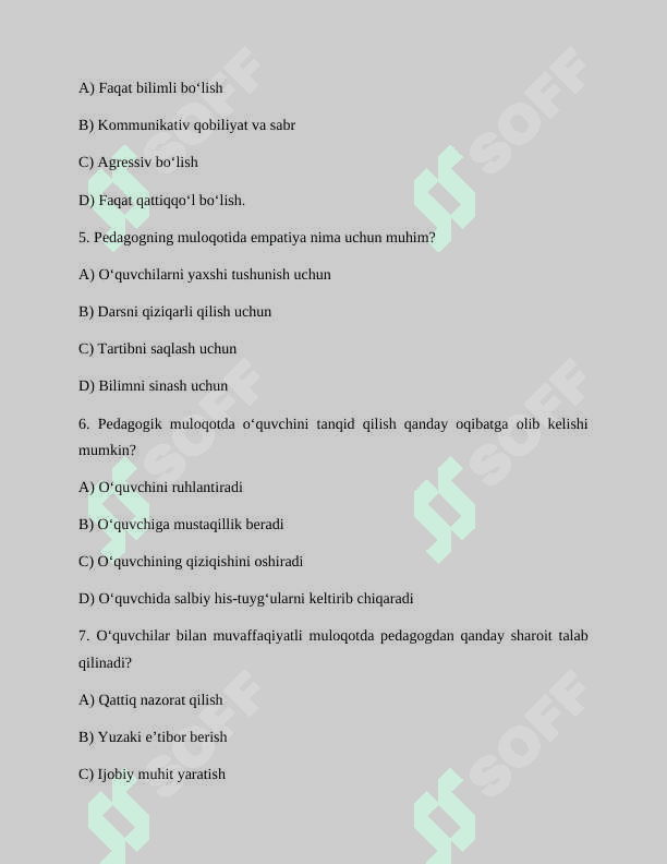 Pedagogning o'quvchilar bilann momila olib borish mohiyati 2